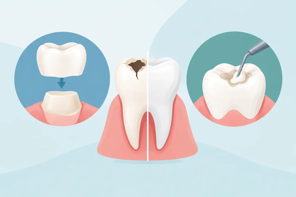 Crown Versus Dental Filling for a Damaged Tooth